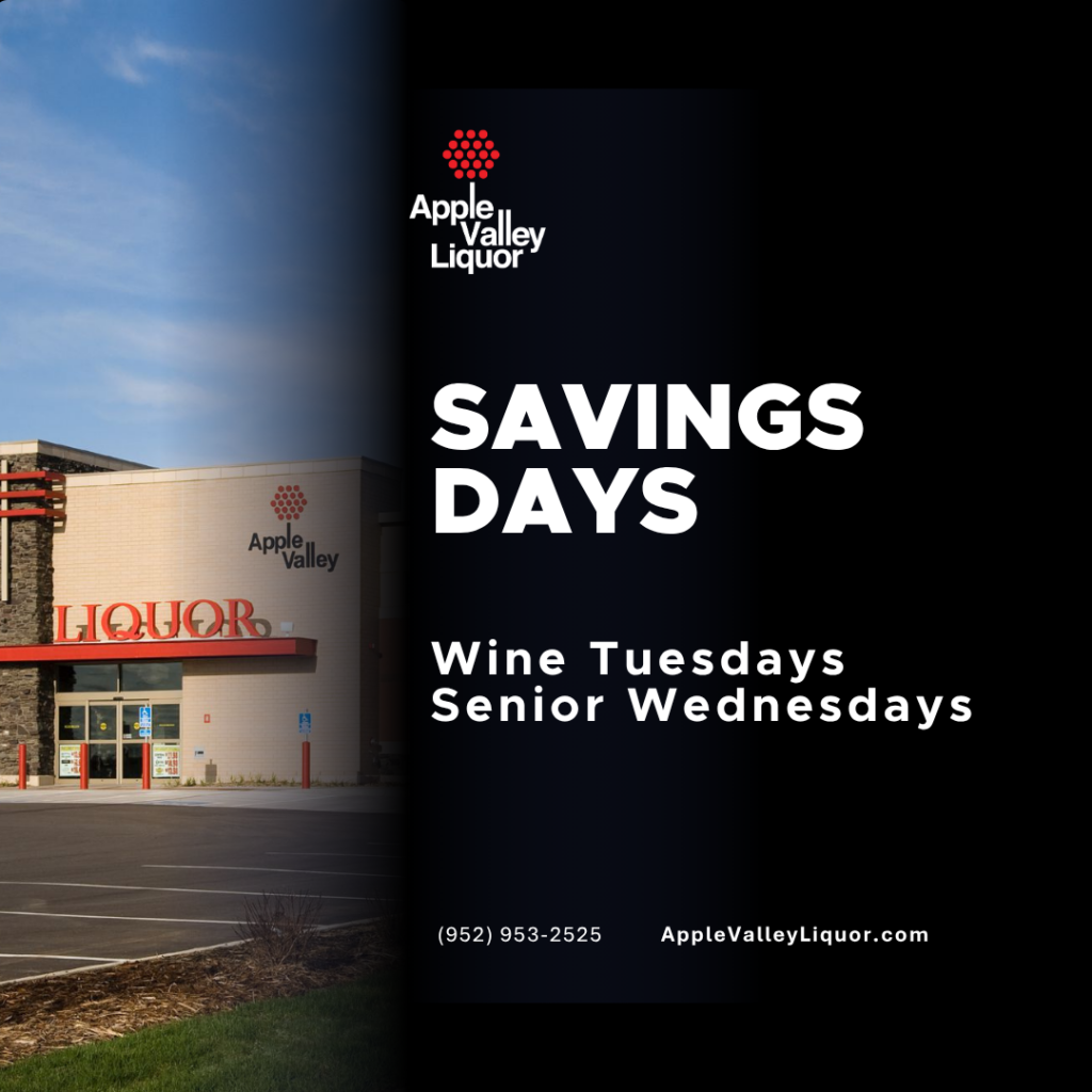 Savings Days Wine Tuesdays and Senior Wednesdays Apple Valley Liquor logo and image of store #3