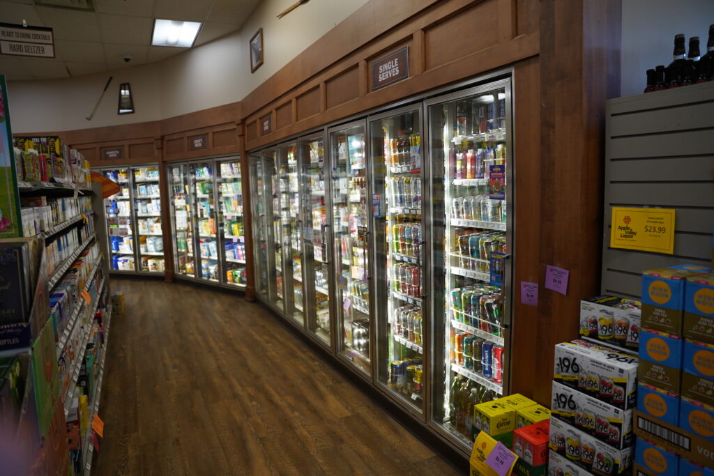 Apple Valley Liquor Store #1 wall of coolers
